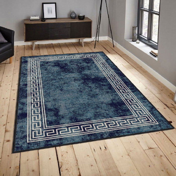 Conceptum Els2150 - Dark Blue Alfombra de Pasillo de Terciopelo 100x200 cm